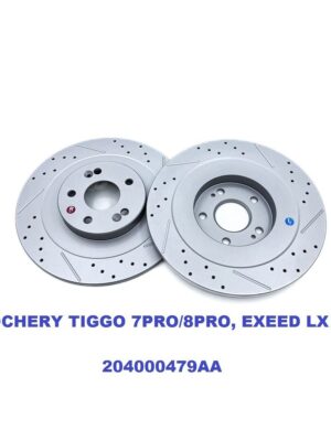 CHERY TIGGO 7 PRO/MAX/PLUS, EXEED LX. Задние перфорированные/слотированные тормозные диски (комплект) 204000479AA/204001641AA/204005567AA - Миниатюра 1